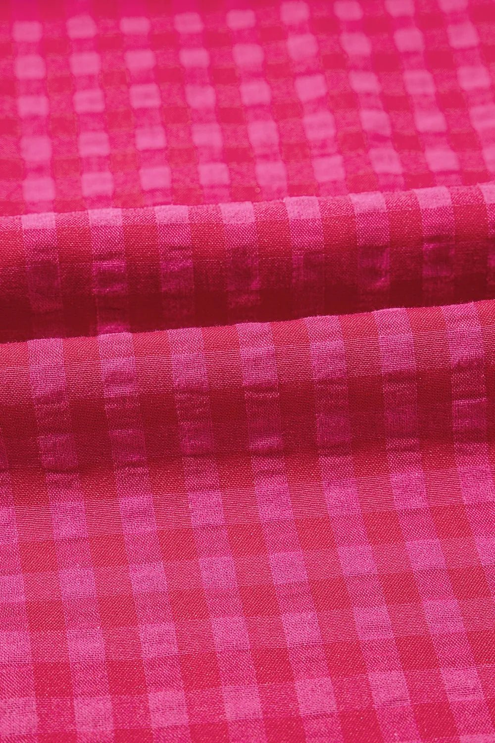 SYNZ Gingham Check Bubble Sleeve Ruffled Maxi Dress – Strawberry for Shopify Collective (11 view)