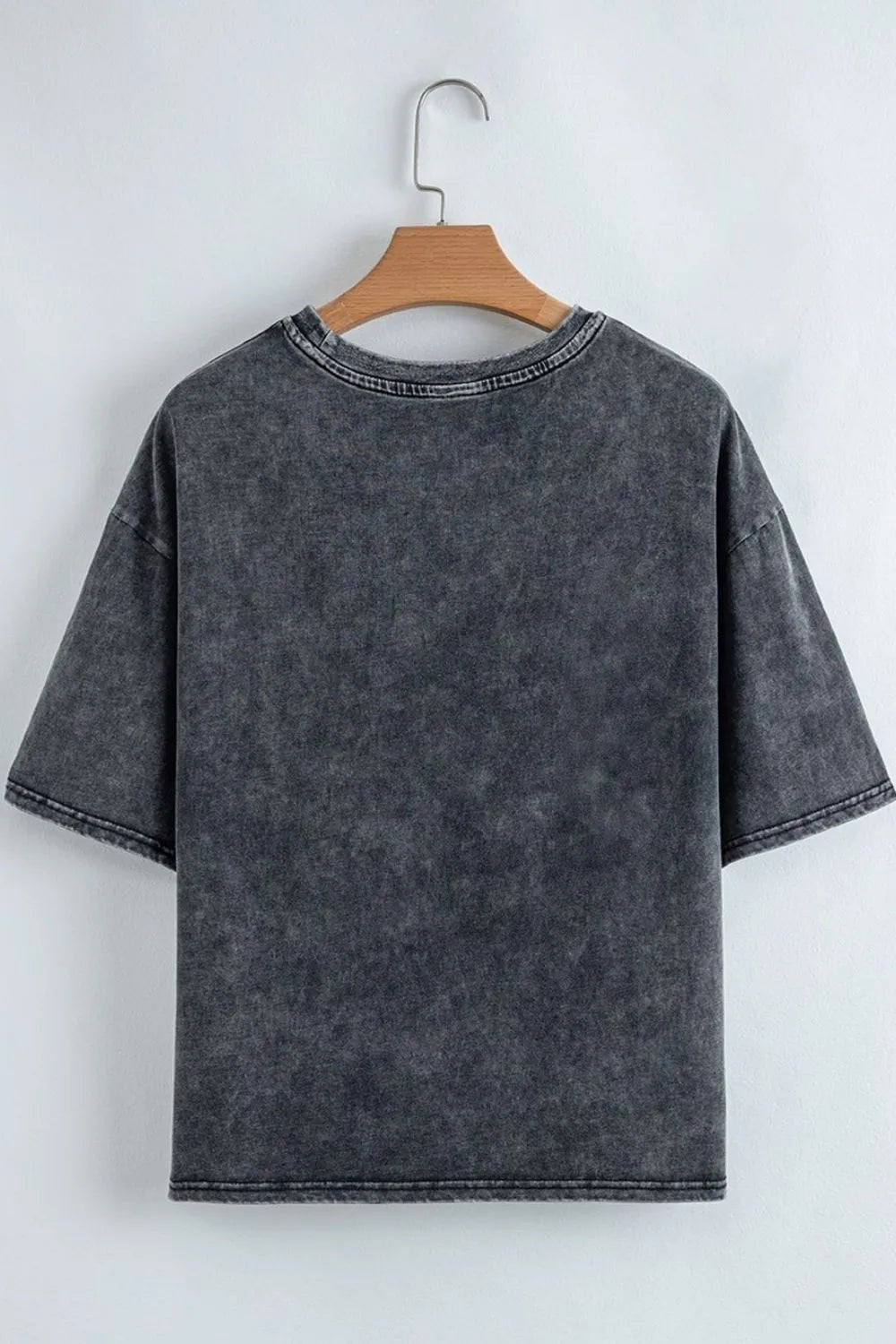 Graphic Mineral Washed Vintage Tee – Black by Simply Love