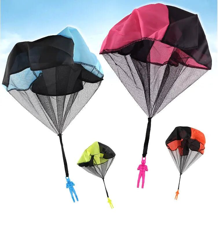 Parachute Toy for Kids – Hand Powered Outdoor Soldier Play | – Blue 2pcs Toys for Active Play (7 view)