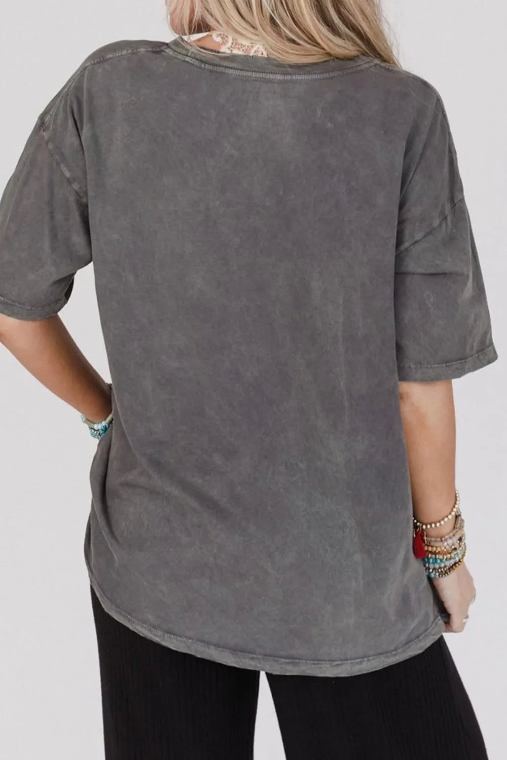 Kindness Butterflies Graphic Mineral Wash Loose Tee – Dark Gray for Shopify Collective (5 view)