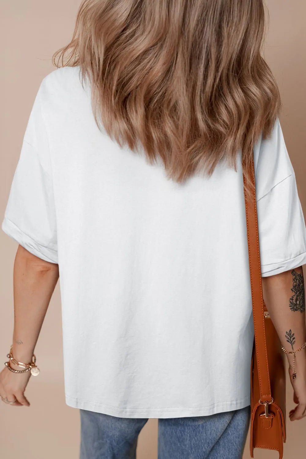 Loose Half Sleeve Hi Low Hem T Shirt – White for Best Sellers (11 view)
