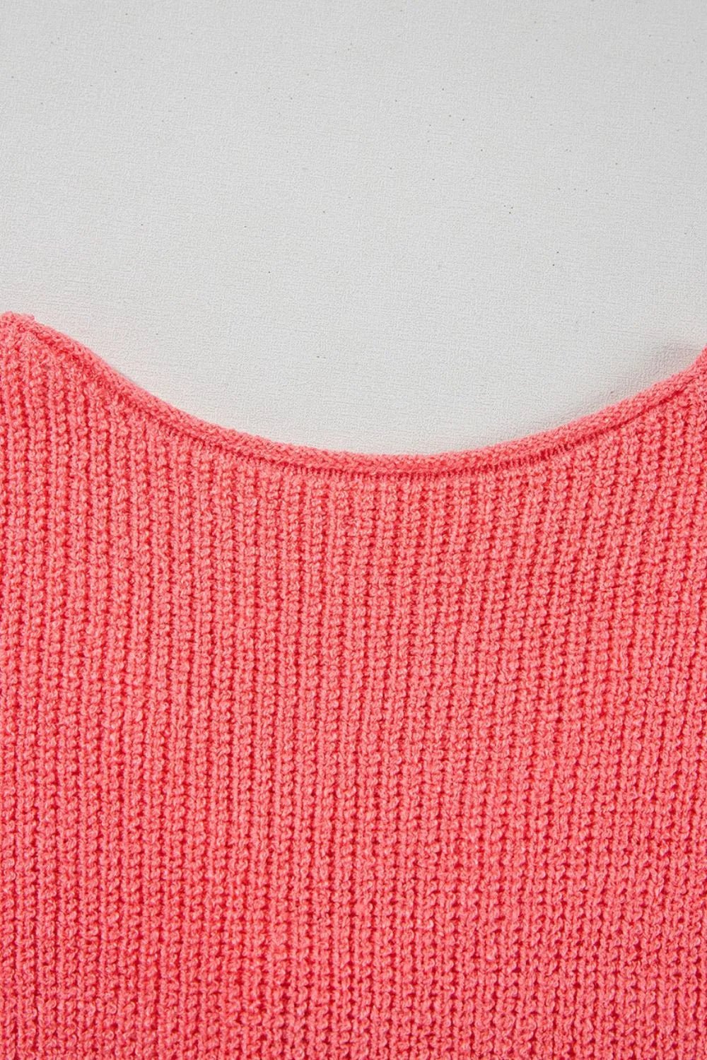 Double Tie V Neck Sweater Vest – Burnt Coral for Shopify Collective (9 view)