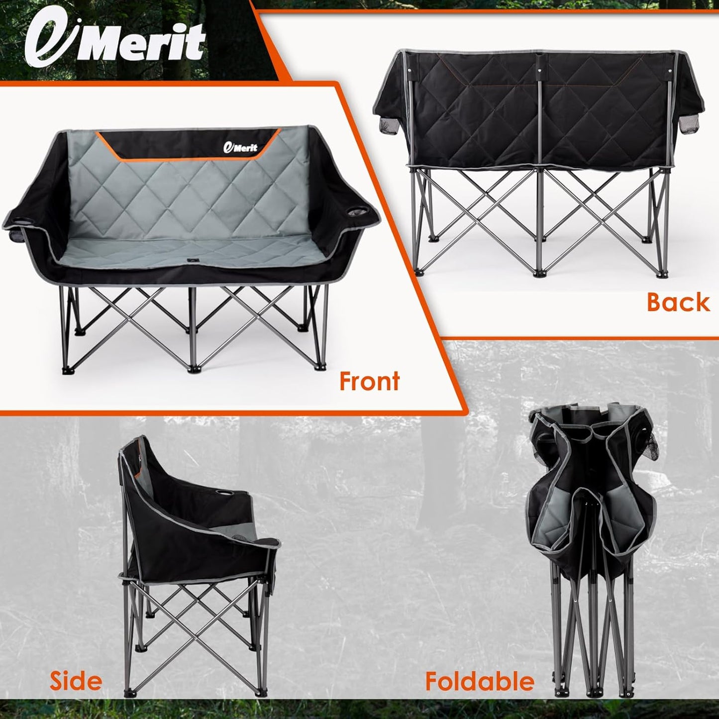 EMERIT Oversized Double Camping Chair – Heavy Duty Loveseat – Army Green Outdoor Gear by SbrTnHomes