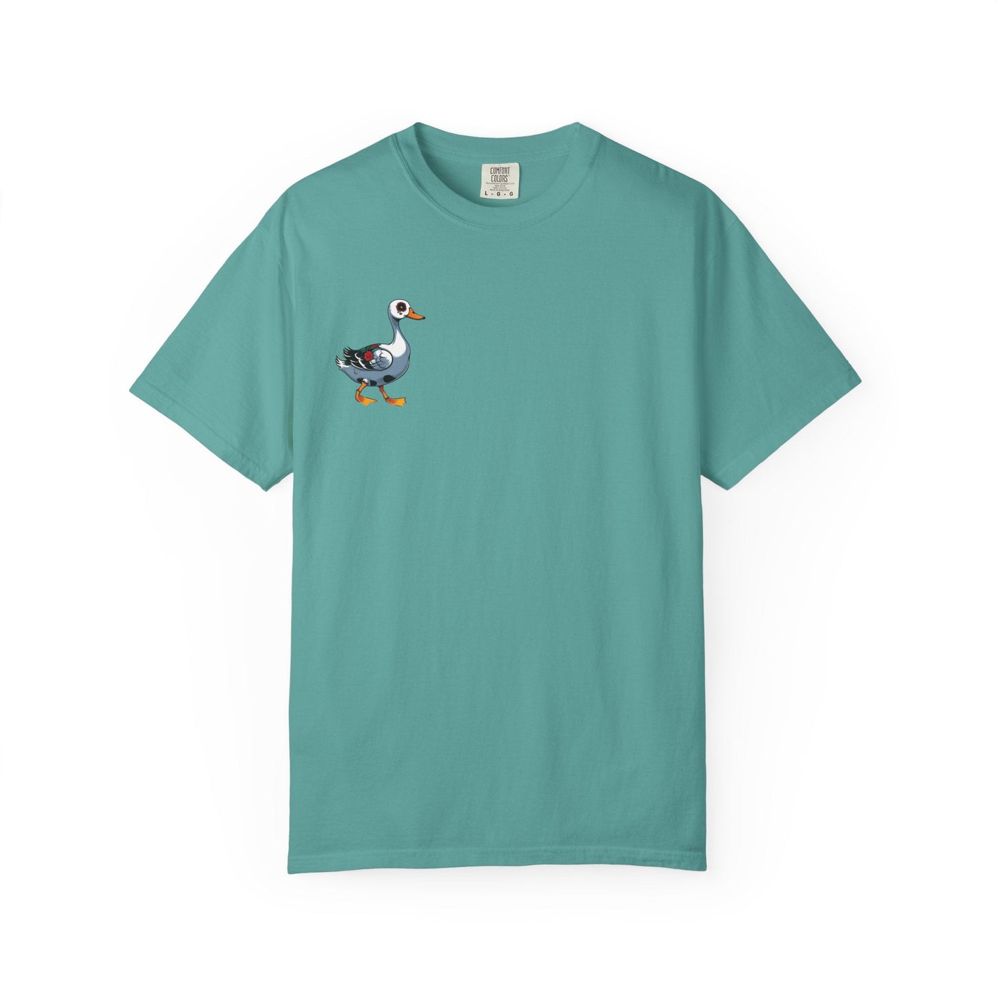 Charming Duck Skeleton Tee, Cute Graphic T-Shirt, Quirky Unisex Apparel, Perfect for Halloween and Everyday Wear – Seafoam T-Shirt for Casual Everyday Wear (5 view)