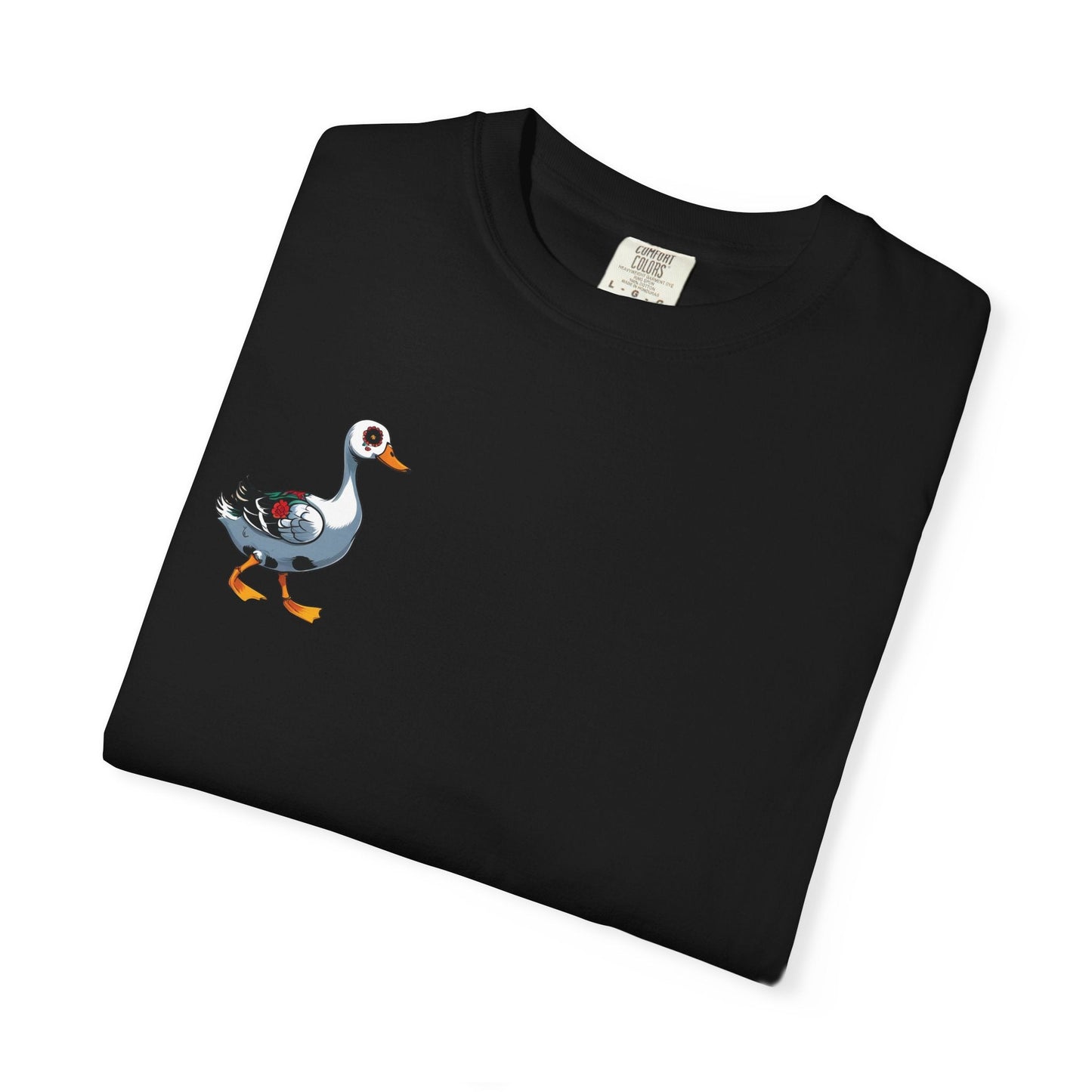 Charming Duck Skeleton Tee, Cute Graphic T-Shirt, Quirky Unisex Apparel, Perfect for Halloween and Everyday Wear – Black T-Shirt for Casual Everyday Wear (15 view)