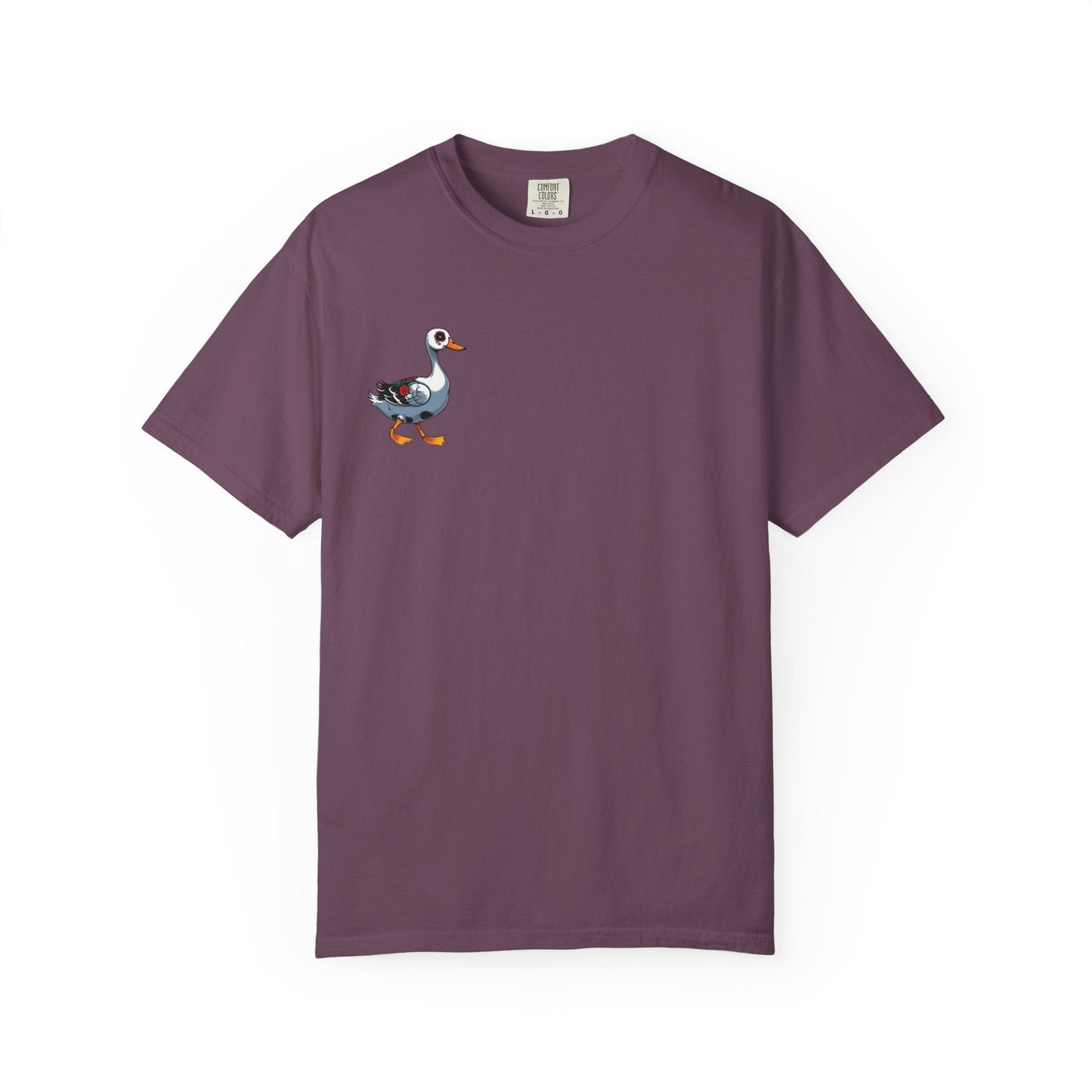 Charming Duck Skeleton Tee, Cute Graphic T-Shirt, Quirky Unisex Apparel, Perfect for Halloween and Everyday Wear – Berry T-Shirt by Printify