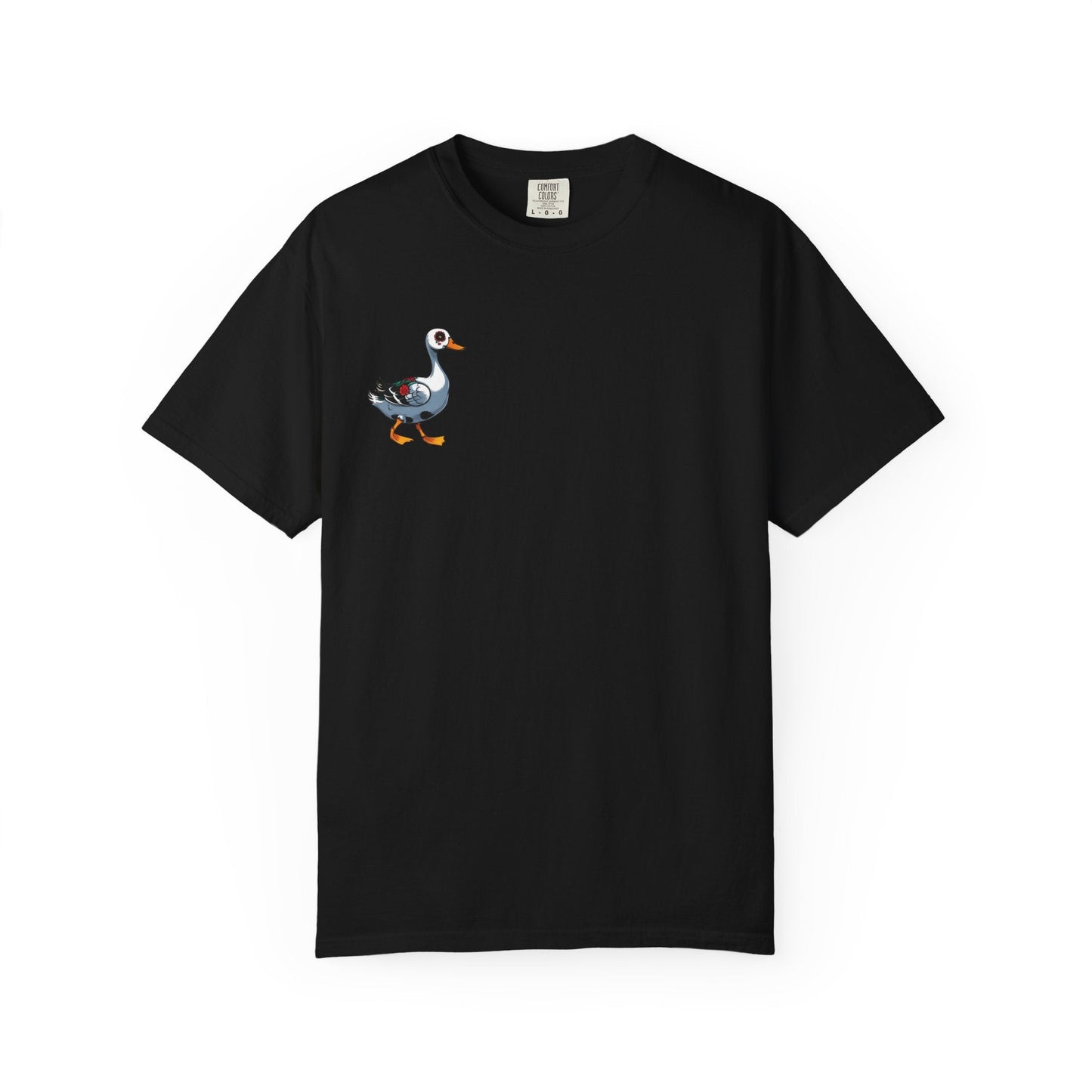 Charming Duck Skeleton Tee, Cute Graphic T-Shirt, Quirky Unisex Apparel, Perfect for Halloween and Everyday Wear – Black T-Shirt by Printify