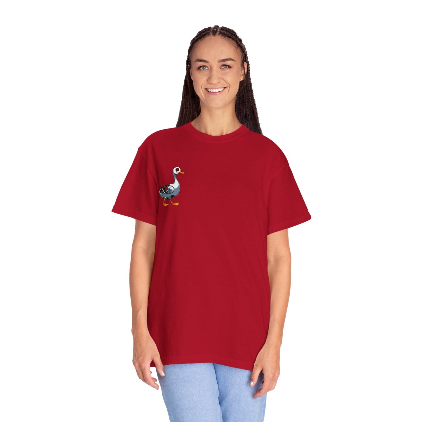 Charming Duck Skeleton Tee, Cute Graphic T-Shirt, Quirky Unisex Apparel, Perfect for Halloween and Everyday Wear – Red T-Shirt for Casual Everyday Wear (36 view)