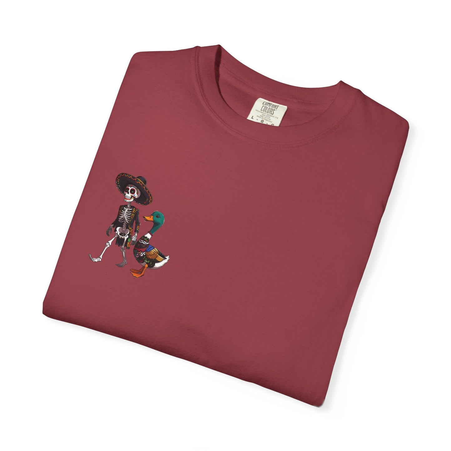 Charming Duck Skeleton wearing a Sombrero Tee, Cute Graphic T-Shirt, Quirky Unisex Apparel, Perfect for Halloween and Everyday Wear – Chili T-Shirt for Casual Everyday Wear (31 view)
