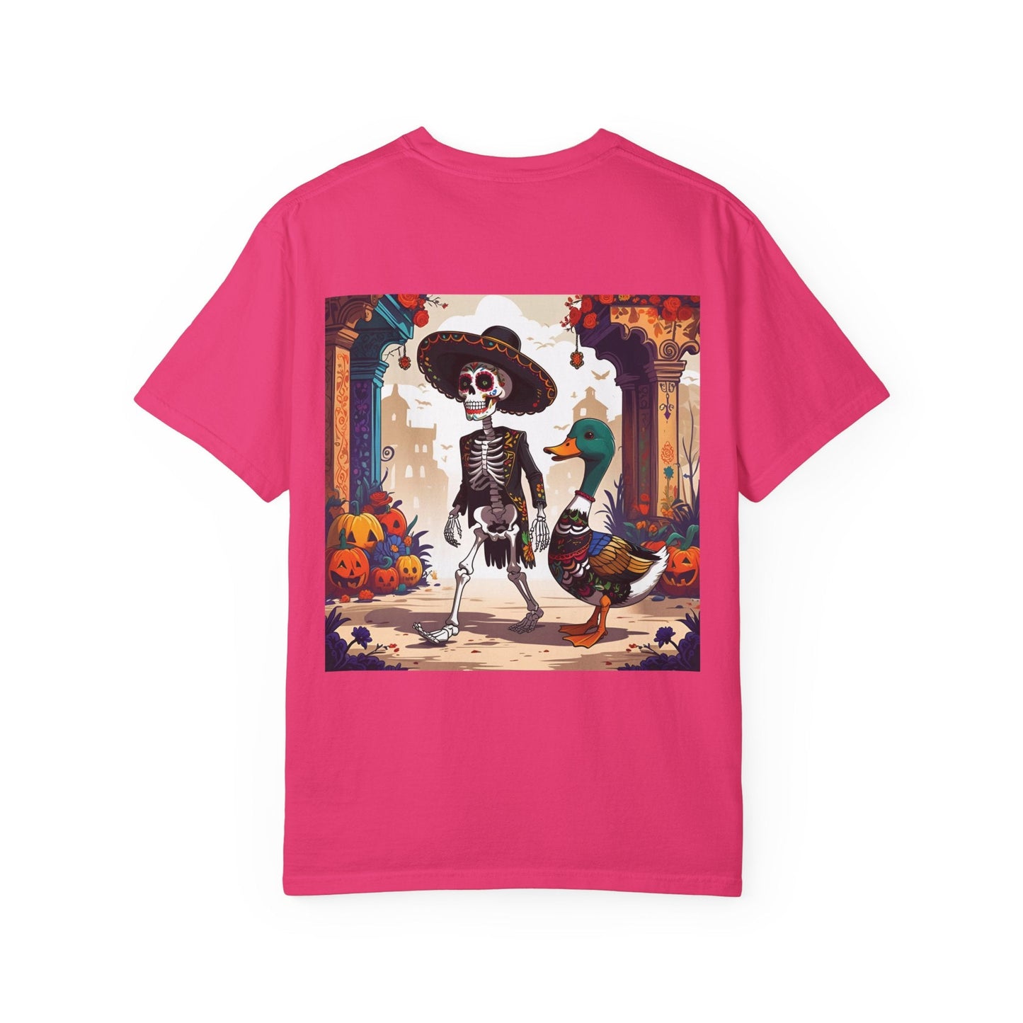 Charming Duck Skeleton wearing a Sombrero Tee, Cute Graphic T-Shirt, Quirky Unisex Apparel, Perfect for Halloween and Everyday Wear – Black T-Shirt for Casual Everyday Wear (18 view)
