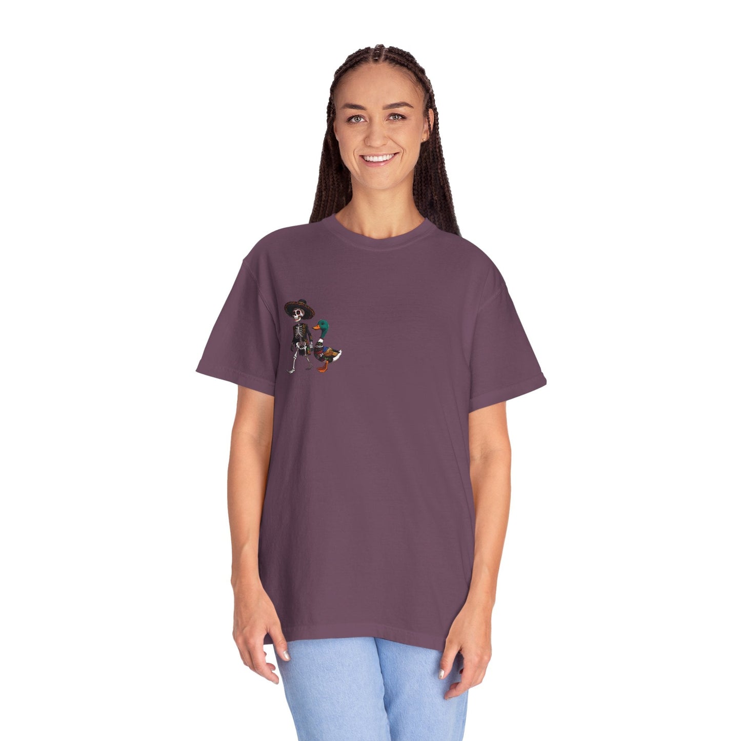 Charming Duck Skeleton wearing a Sombrero Tee, Cute Graphic T-Shirt, Quirky Unisex Apparel, Perfect for Halloween and Everyday Wear – Black T-Shirt for Casual Everyday Wear (24 view)