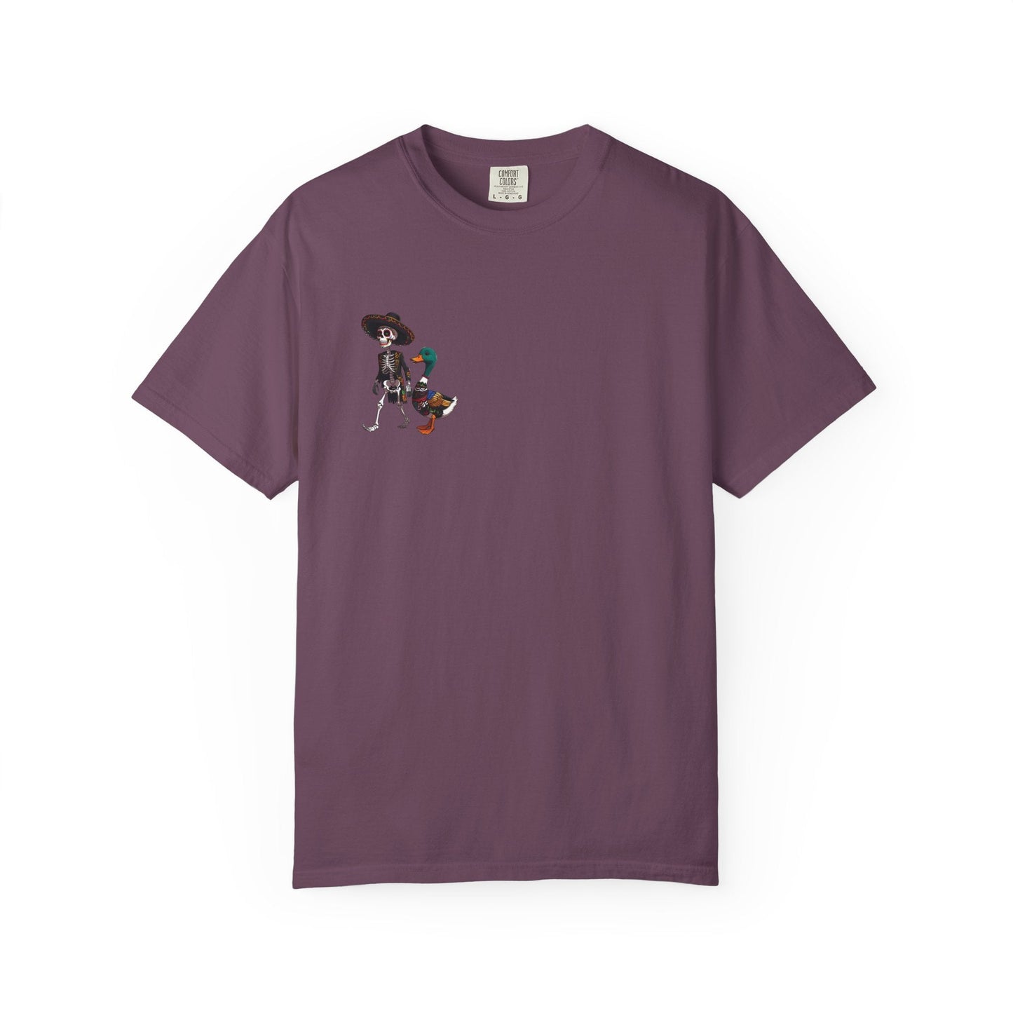 Charming Duck Skeleton wearing a Sombrero Tee, Cute Graphic T-Shirt, Quirky Unisex Apparel, Perfect for Halloween and Everyday Wear – Berry T-Shirt for Casual Everyday Wear (21 view)