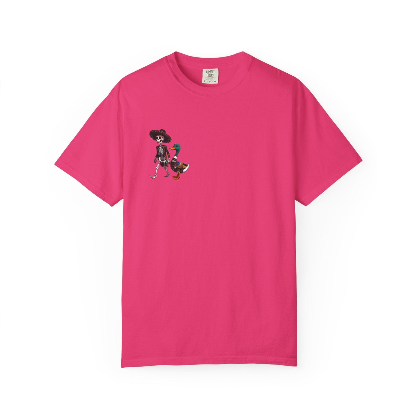 Charming Duck Skeleton wearing a Sombrero Tee, Cute Graphic T-Shirt, Quirky Unisex Apparel, Perfect for Halloween and Everyday Wear – Black T-Shirt for Casual Everyday Wear (17 view)