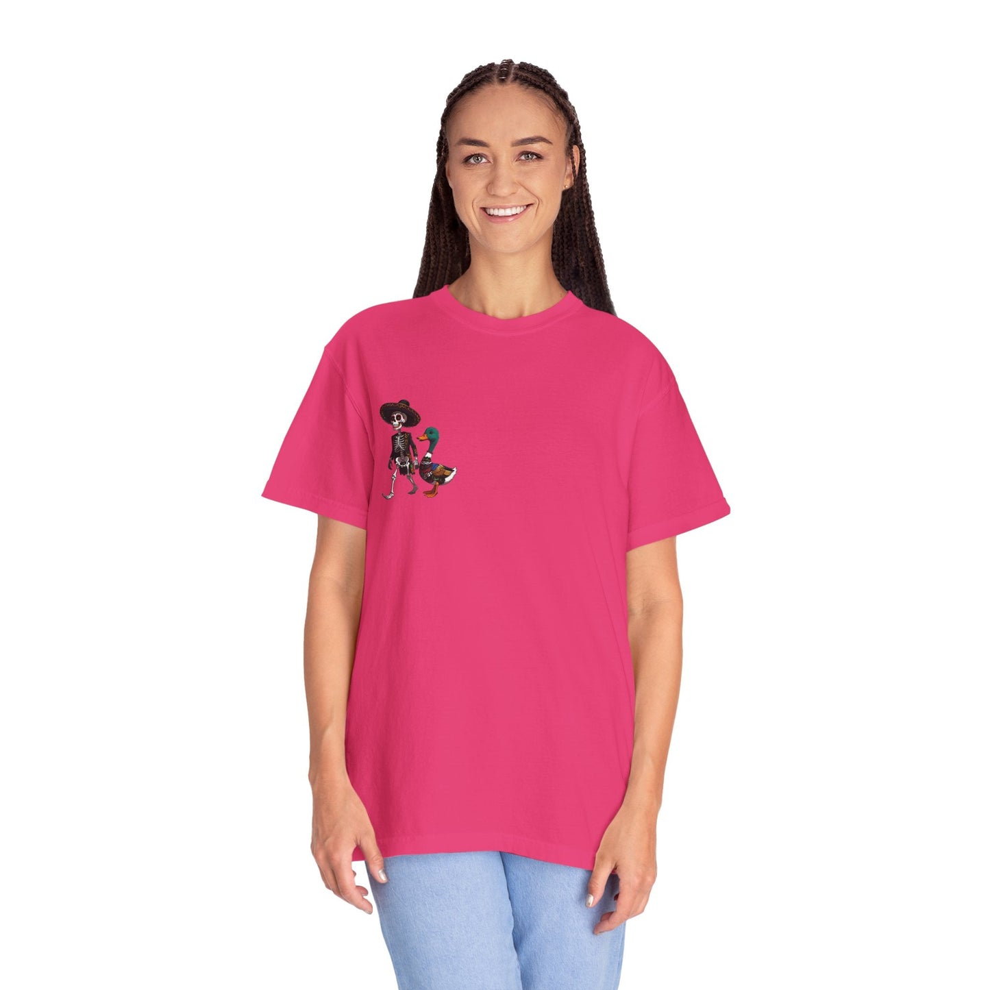 Charming Duck Skeleton wearing a Sombrero Tee, Cute Graphic T-Shirt, Quirky Unisex Apparel, Perfect for Halloween and Everyday Wear – Black T-Shirt for Casual Everyday Wear (20 view)