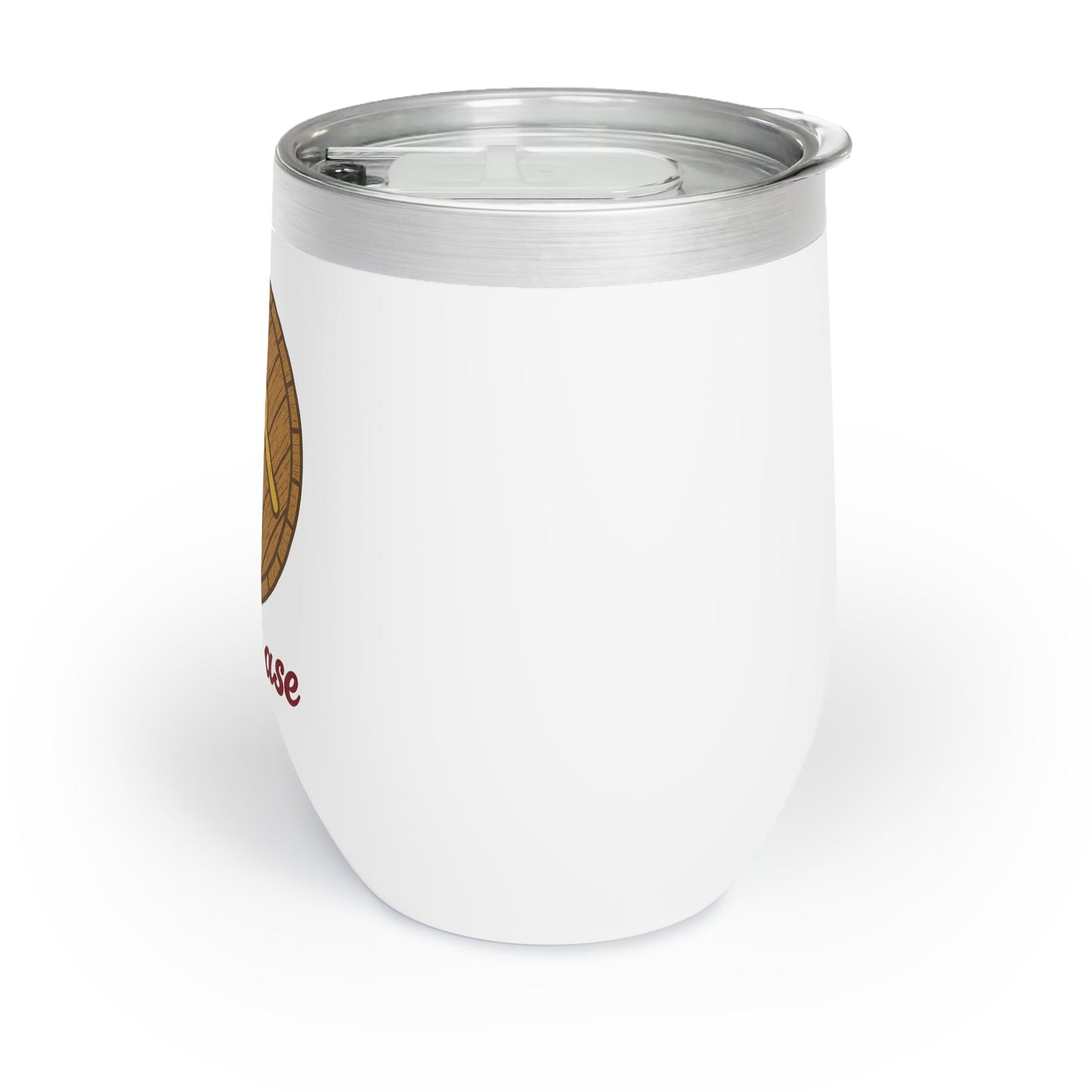 Chill Wine Tumbler - Fun Wine Glass for Parties, Cork Tease Design, Perfect Gift for Wine Lovers, Birthday, Celebration – White Mug by Printify
