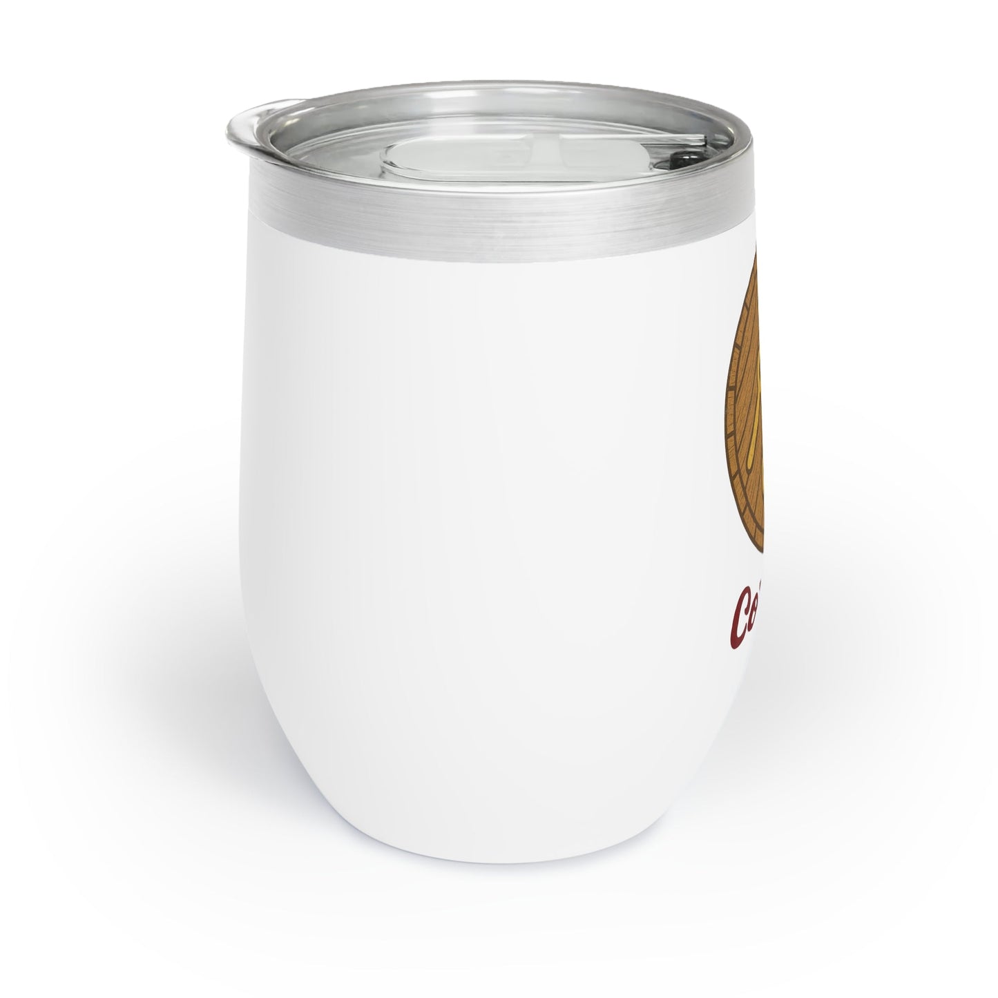 Chill Wine Tumbler - Fun Wine Glass for Parties, Cork Tease Design, Perfect Gift for Wine Lovers, Birthday, Celebration – White Mug by Printify