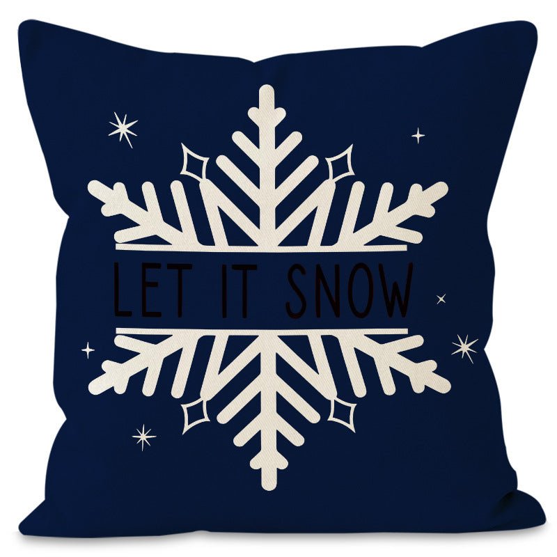 Christmas Tree & Snowflake Pillow Cover – 45×45cm Linen Cushion Case | Holiday Decor – Style 2 Holiday Decor for christmas (7 view)