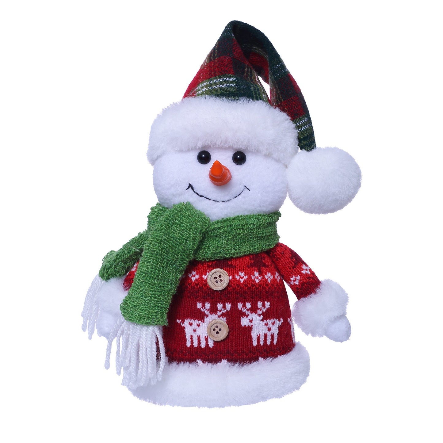 Cute Christmas Snowman Sitting Doll – Window Display & Holiday Decoration | 21cm – Long hat style Christmas Ornament for Christmas Doll (5 view)