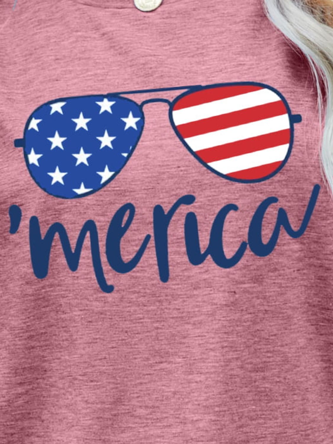 US Flag Glasses Graphic Tee – Dusty Pink Women's Top for Shopify Collective (8 view)