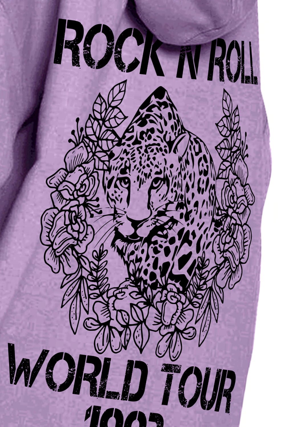 Simply Love Full Size Leopard Slogan Graphic Hoodie – Dusty Purple Women's Top for Shopify Collective (3 view)