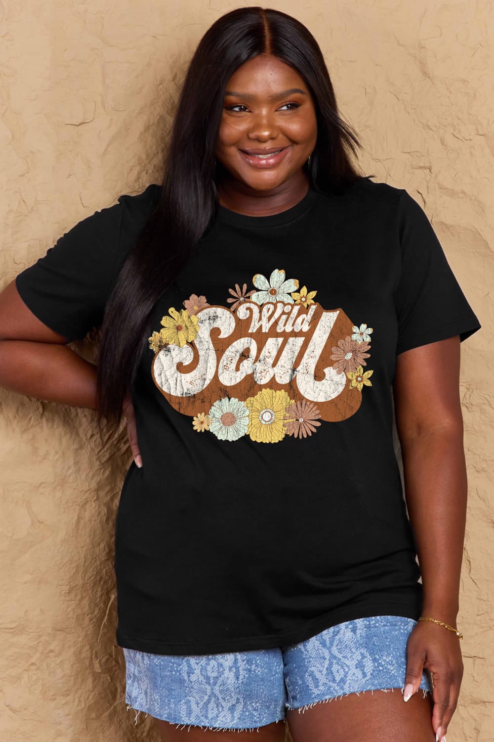 Simply Love Full Size WILD SOUL Graphic Cotton T-Shirt – Black T-Shirt for Shopify Collective (16 view)