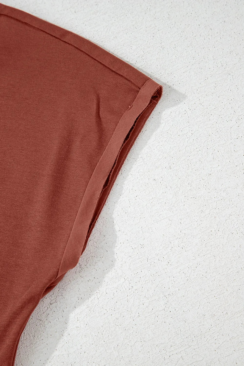 Short Sleeve U Neck Buttons Splicing Ruffle Blouse – Terracotta for Best Sellers (13 view)