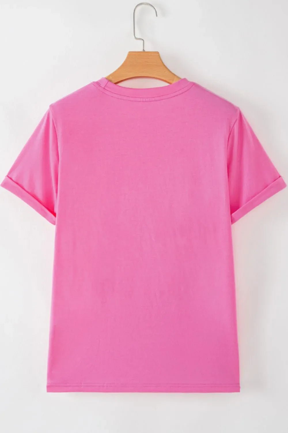 Graphic Round Neck Short Sleeve T-Shirt – Hot Pink by Simply Love