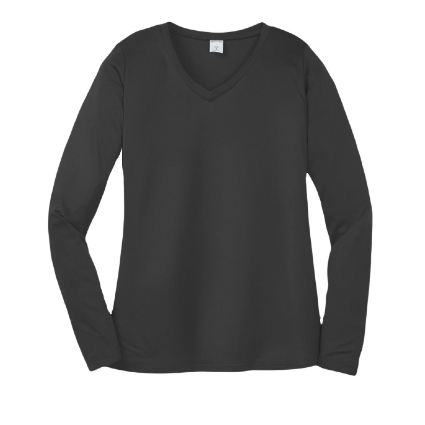Day of the Dead Puppy – Ladies Long Sleeve Sport - Tek V - Neck Tee – Black T-Shirt for Apparel (22 view)