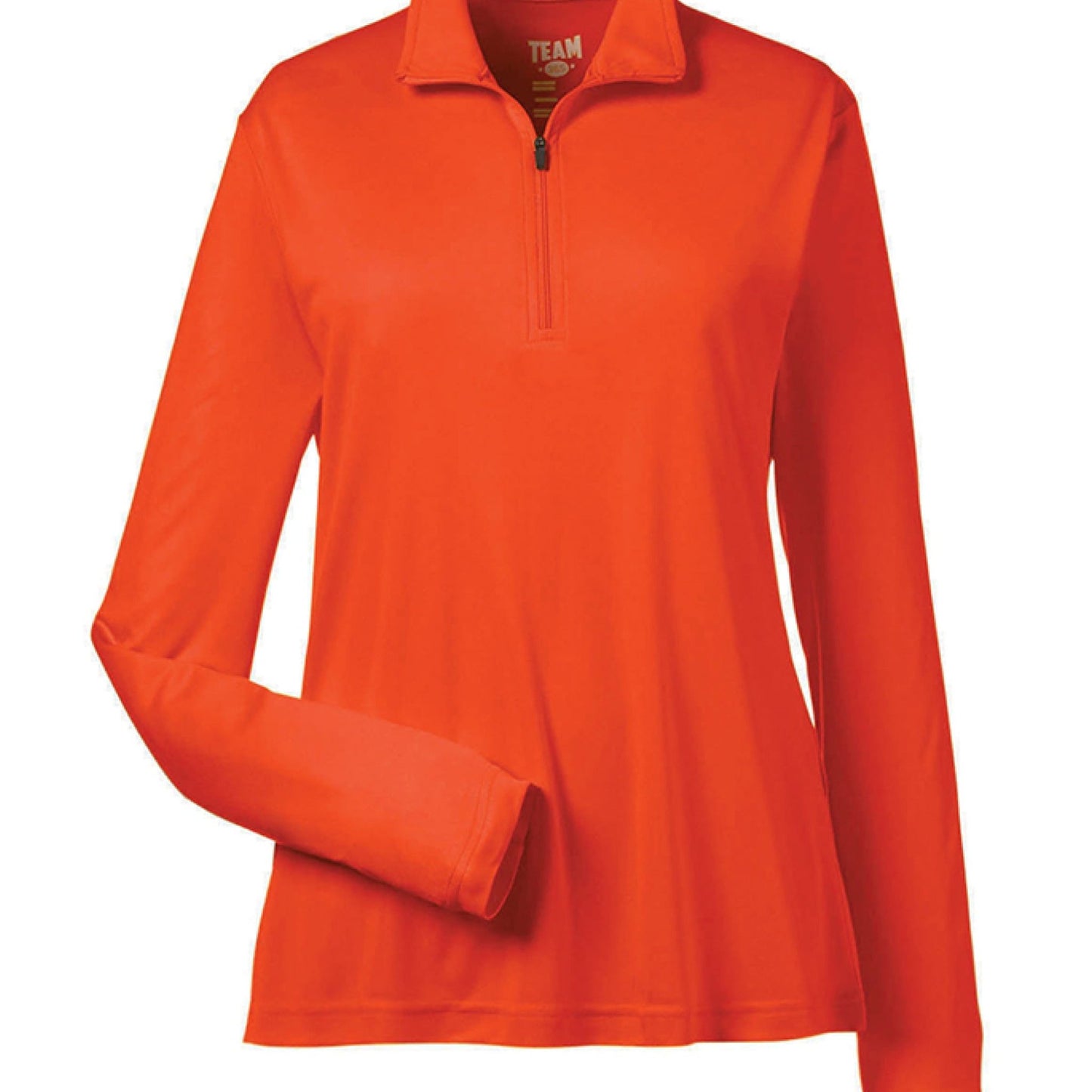 Day of the Dead Puppy – Ladies Zone Performance Quarter - Zip Pullover – SPORT ORANGE Outerwear for Apparel (8 view)