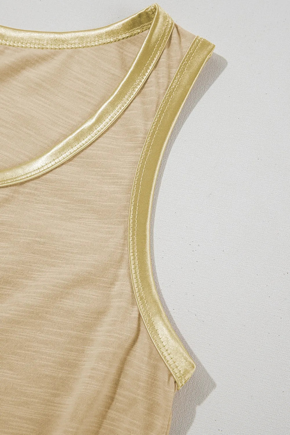 Round Neck Wide Strap Tank – Tan for Shopify Collective (9 view)