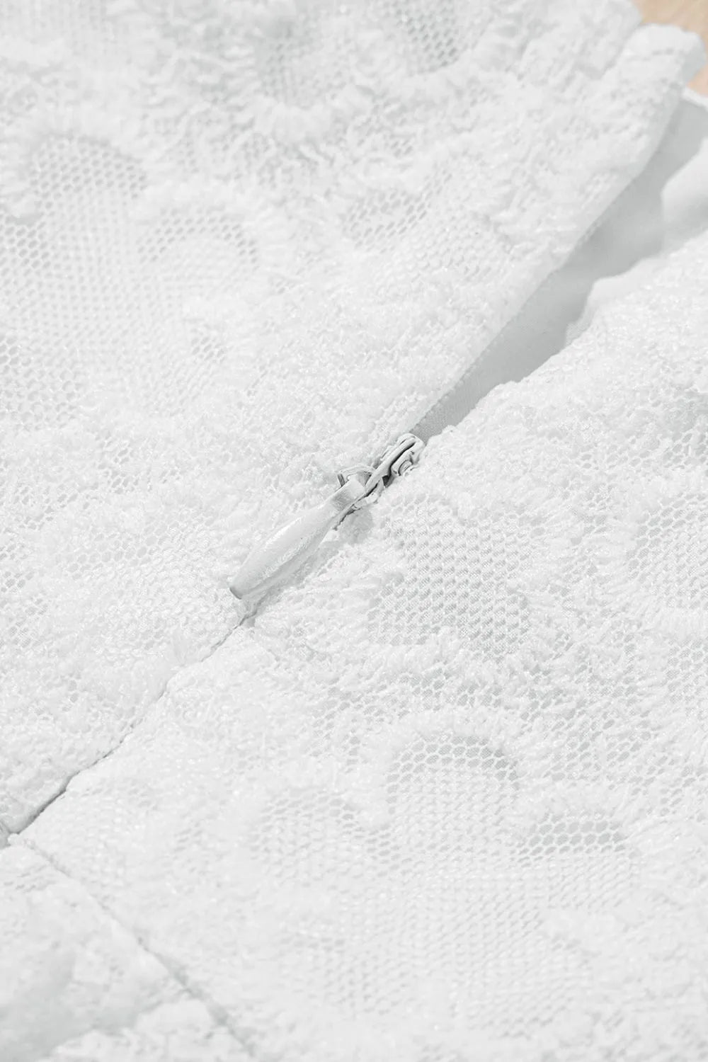 Lace Puff Sleeve Empire Waist Mini Dress – White for Shopify Collective (11 view)