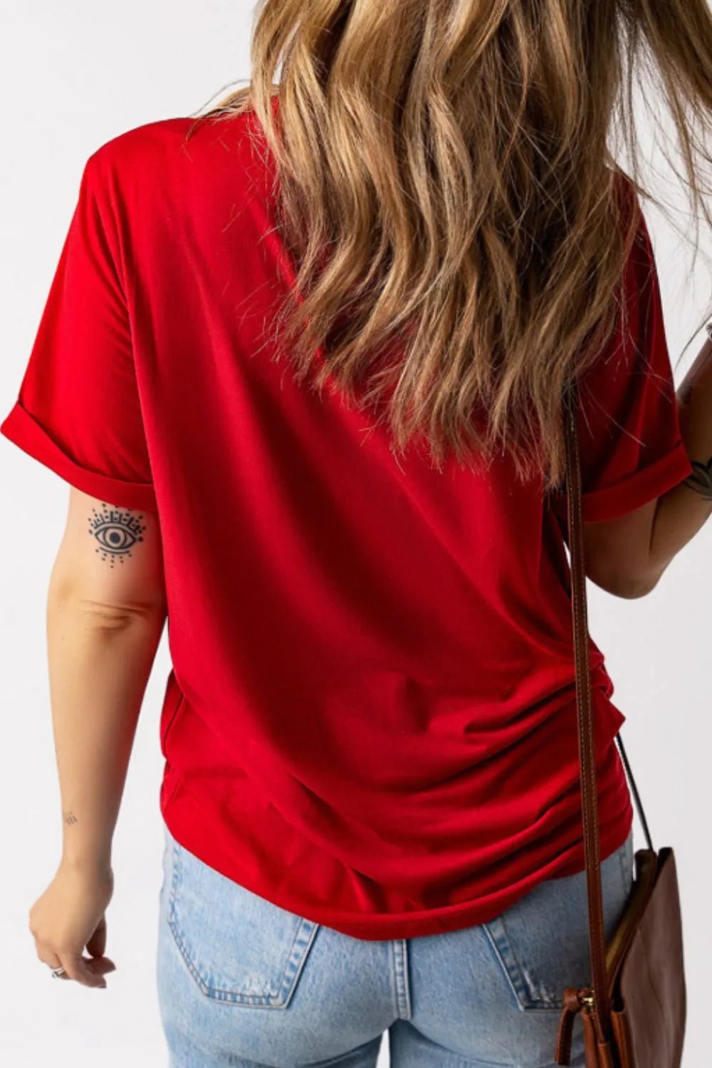 USA American Flag Crewneck T Shirt – Red for Shopify Collective (3 view)