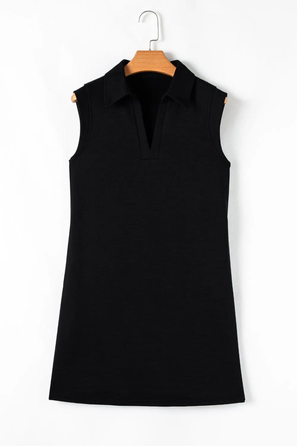 Notched Sleeveless Mini Dress – Black for Shopify Collective (6 view)