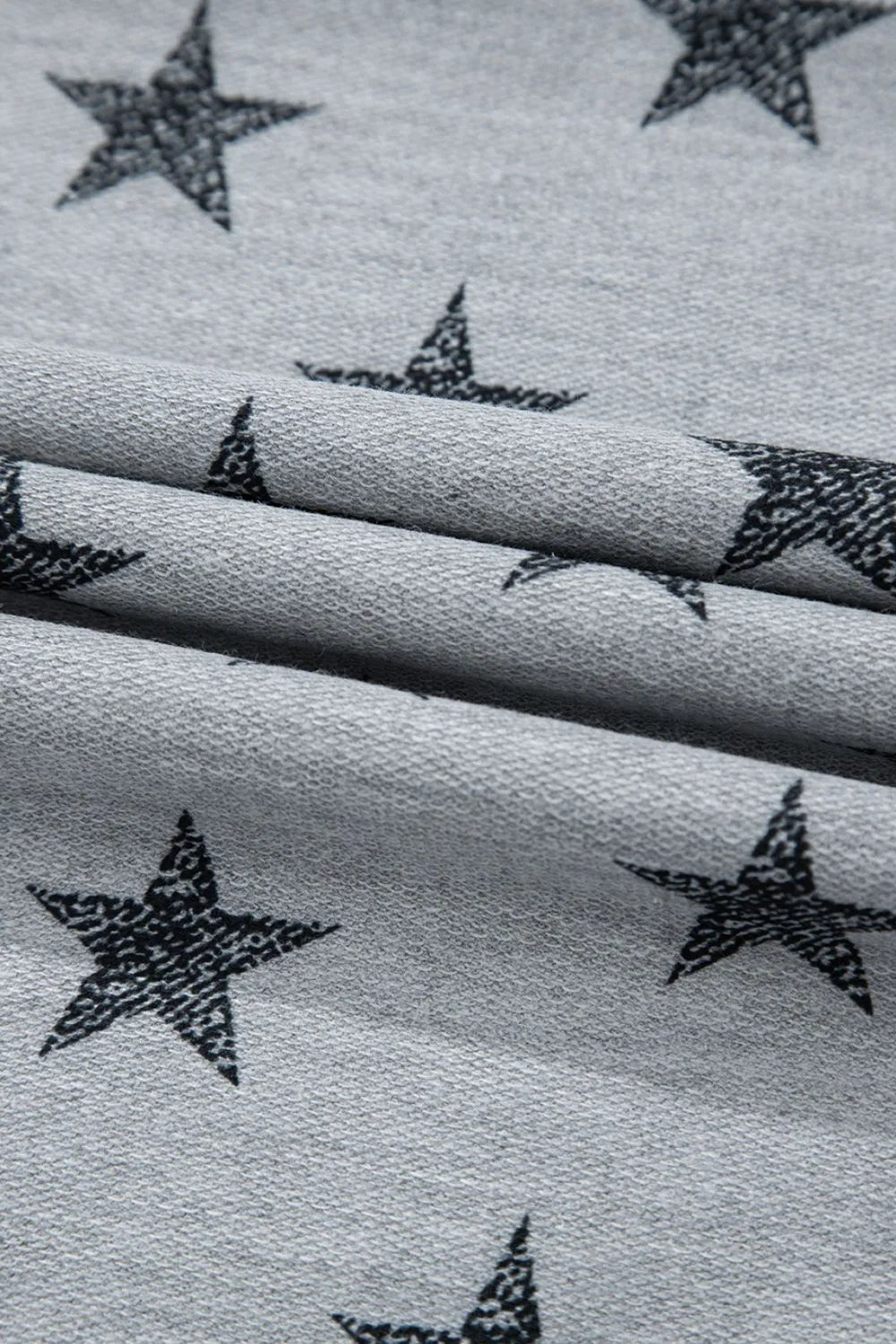 Star Print Tiered Ruffled Sleeve Crew Neck T Shirt – Gray by Simply Love