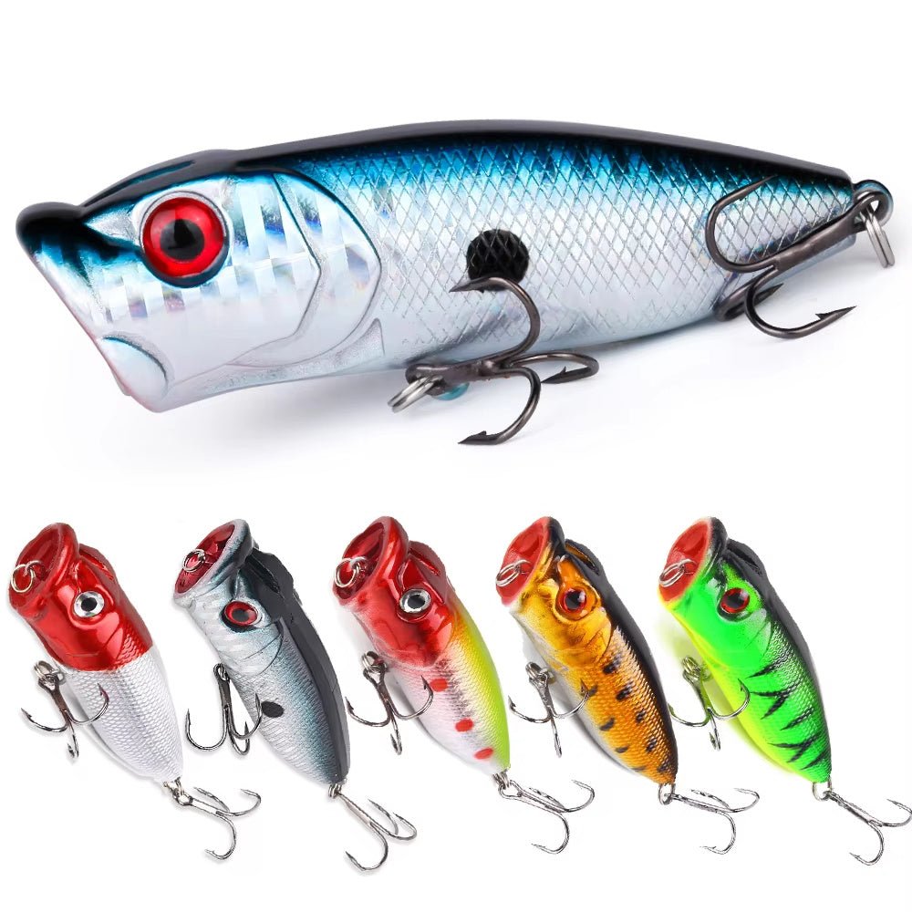 22pc Lure Kit – Hard & Soft Baits, Popper, Minnow, Frog, – Fishing Gear by SbrTnHomes