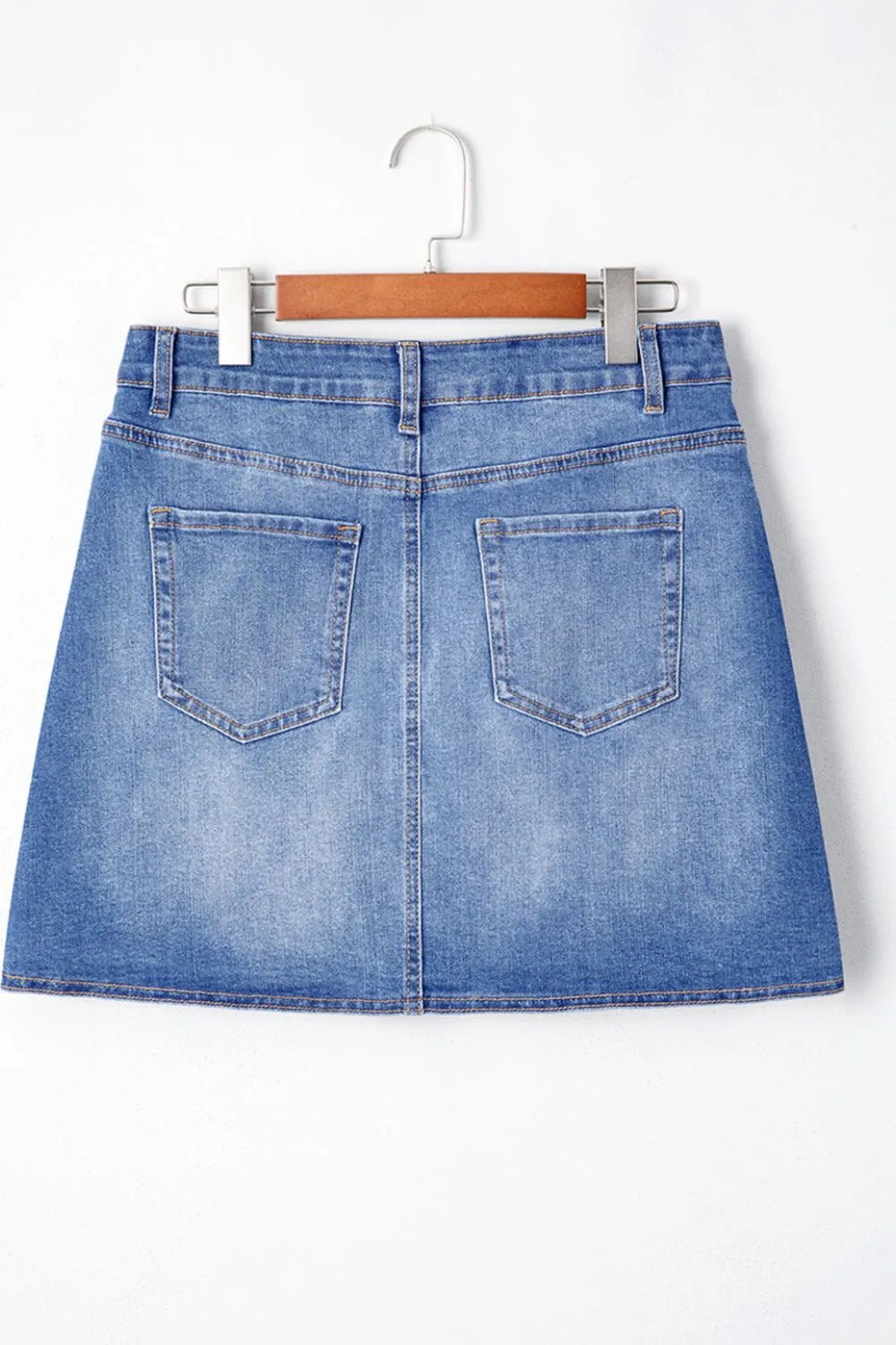 Wrapped Crossed Waist Denim Mini Skirt – Medium for Shopify Collective (4 view)