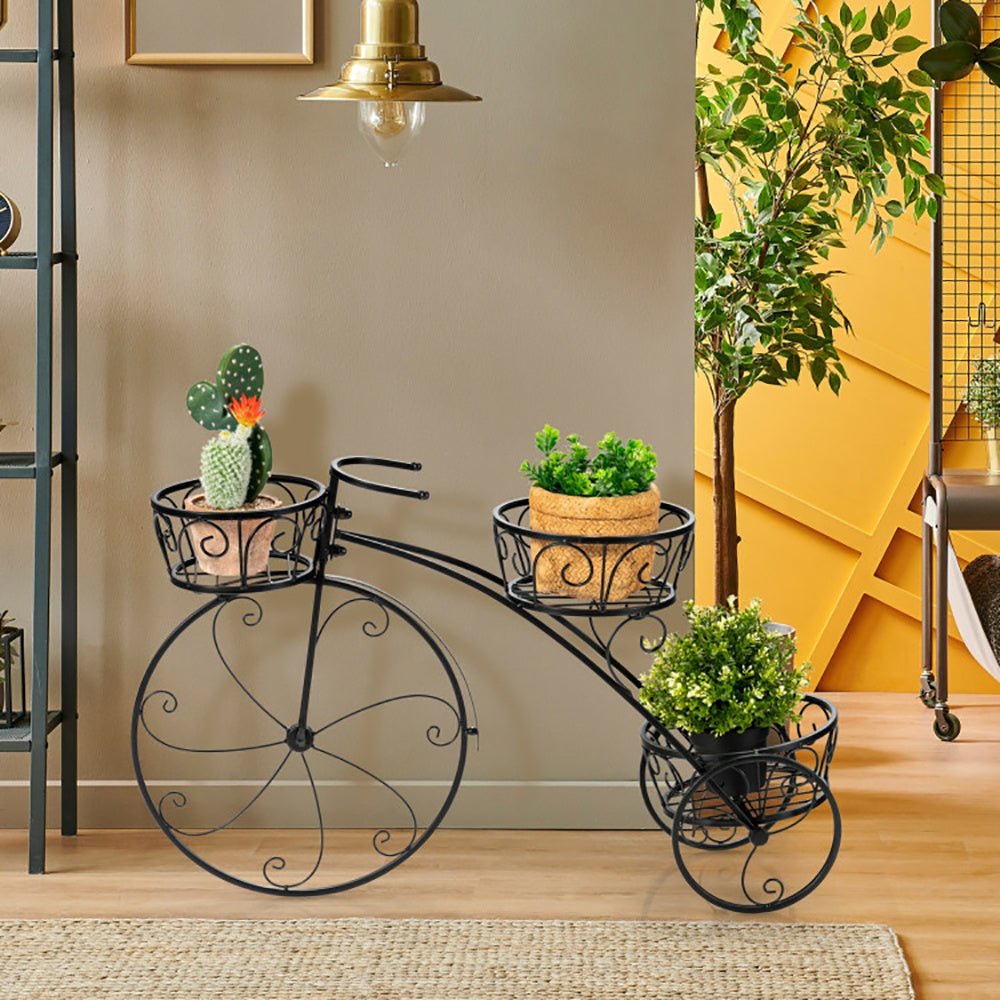 Tricycle Plant Stand – Whimsical Parisian Style for Indoor & – Black Backpack for closing gift (6 view)