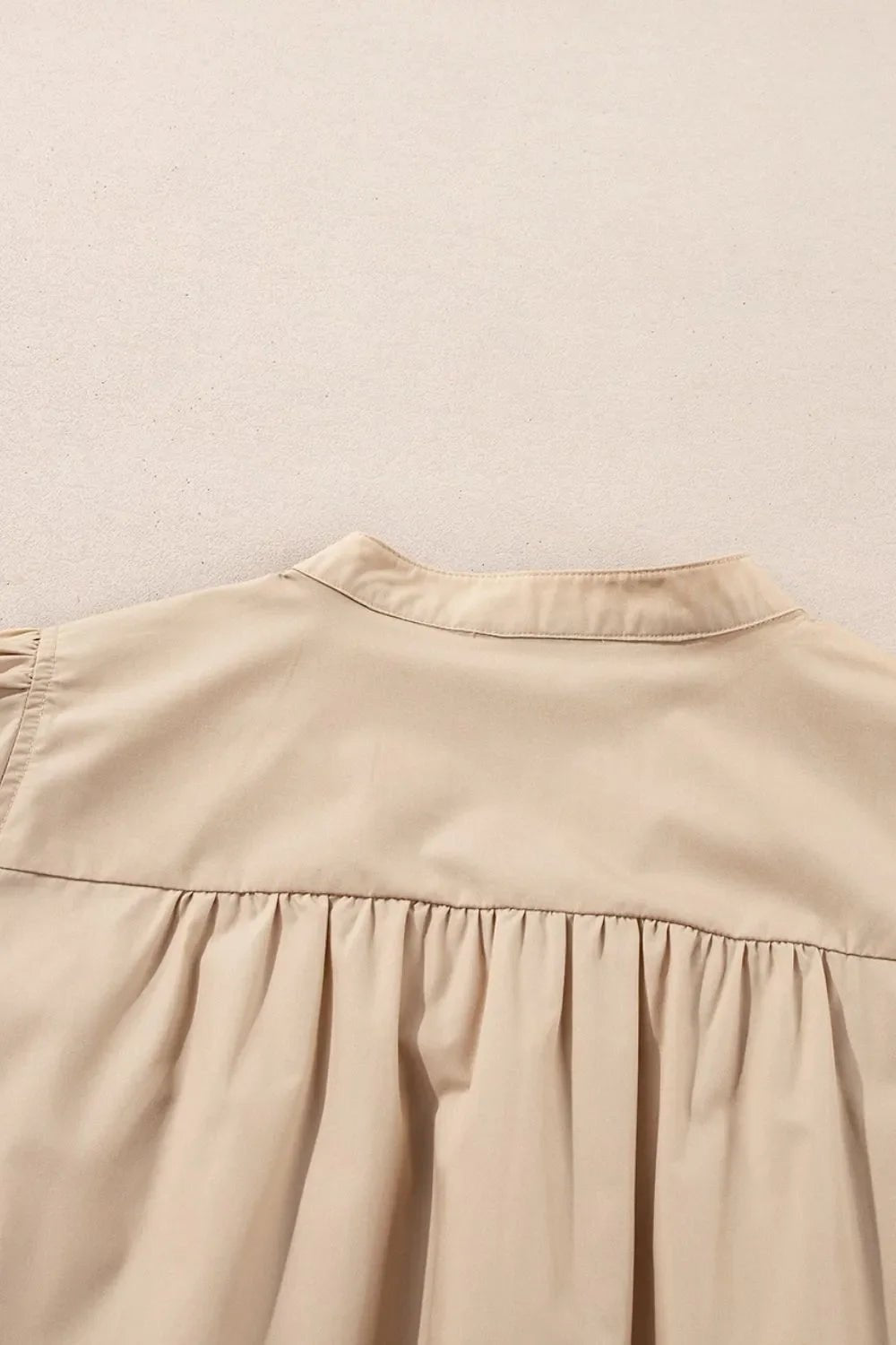 Leopard Frill Short Sleeve Blouse – Khaki for Shopify Collective (6 view)
