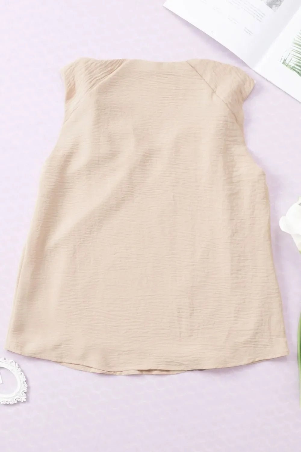V Neck Knotted Shoulder Vest – Dust Storm for Shopify Collective (5 view)
