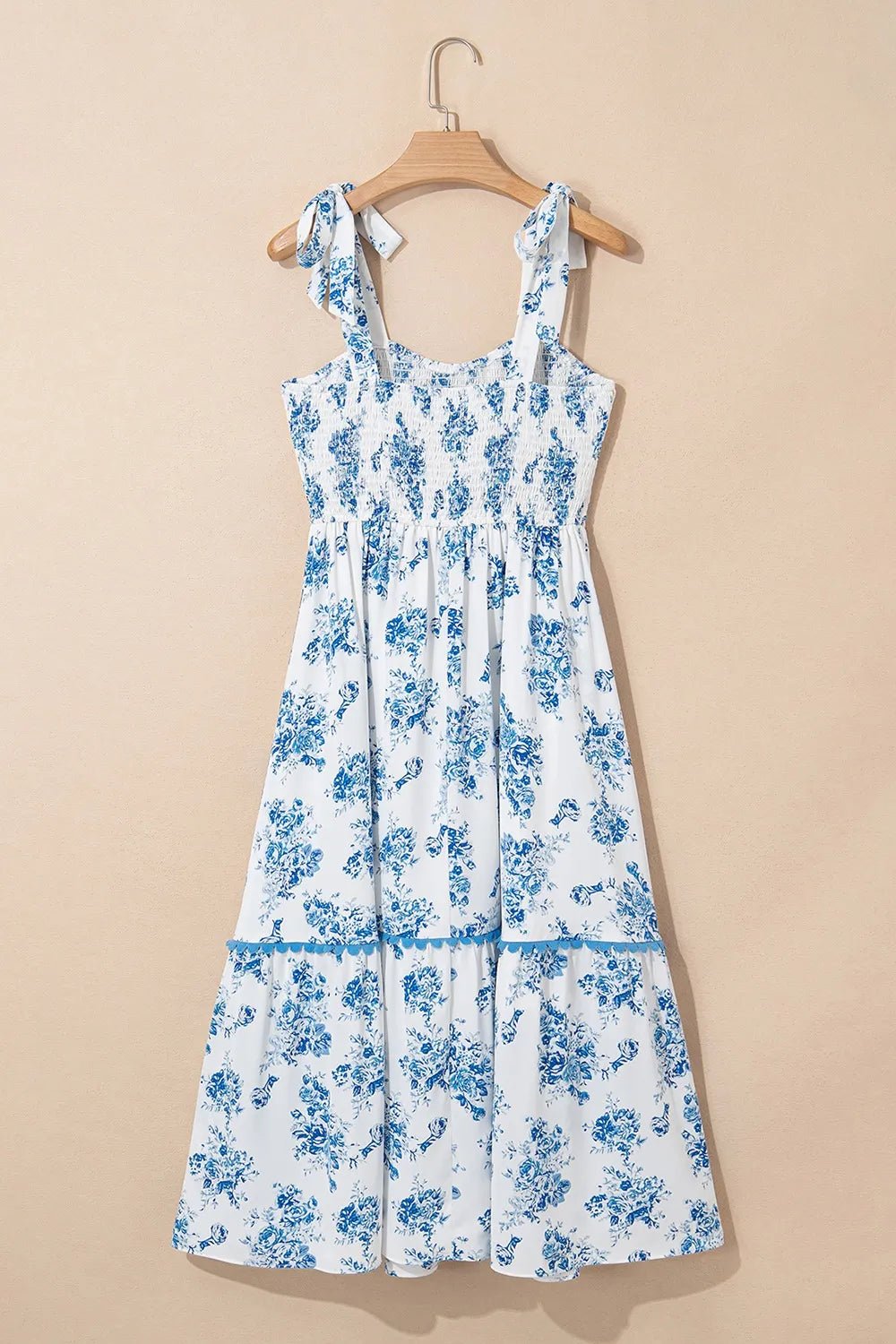 Printed Tie Shoulder Dress – Light Blue for Shopify Collective (4 view)