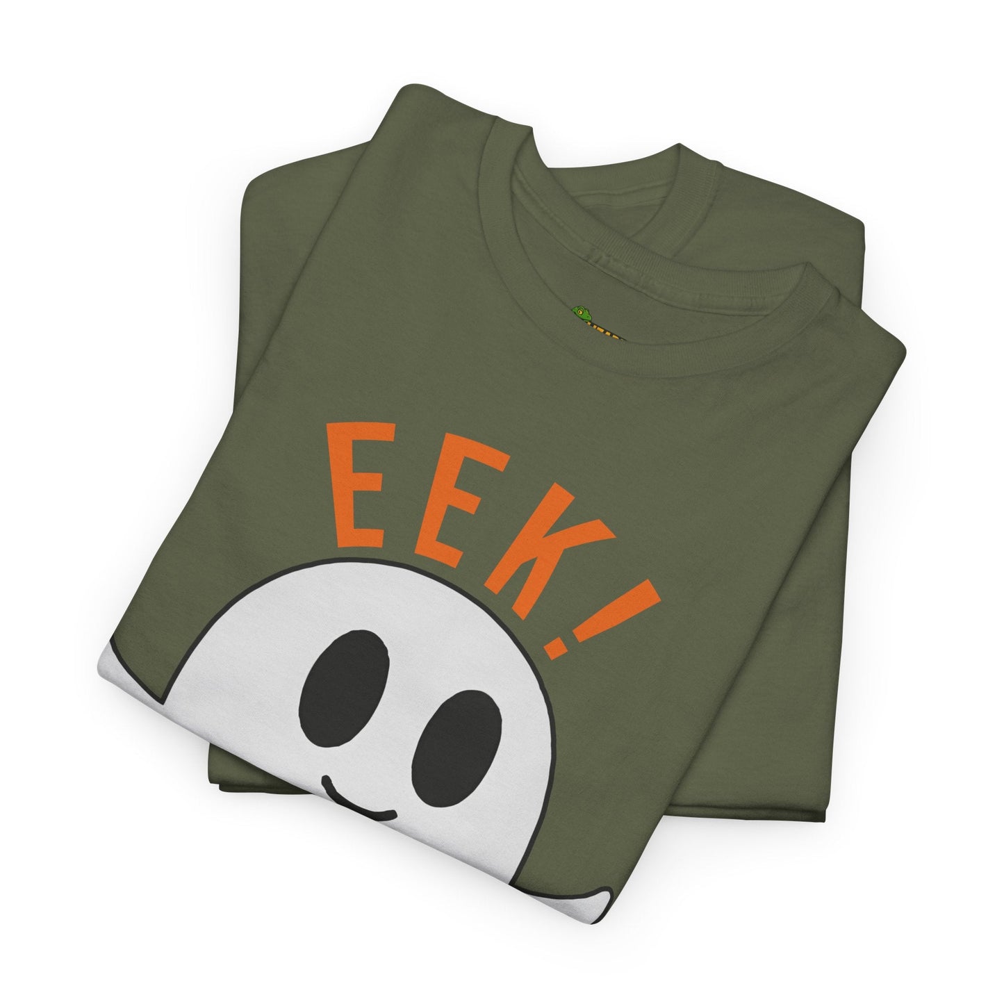 Eek in the Sheets Ghost Tee – Cute Halloween Pun – Military Green T-Shirt for casual wear gift (34 view)