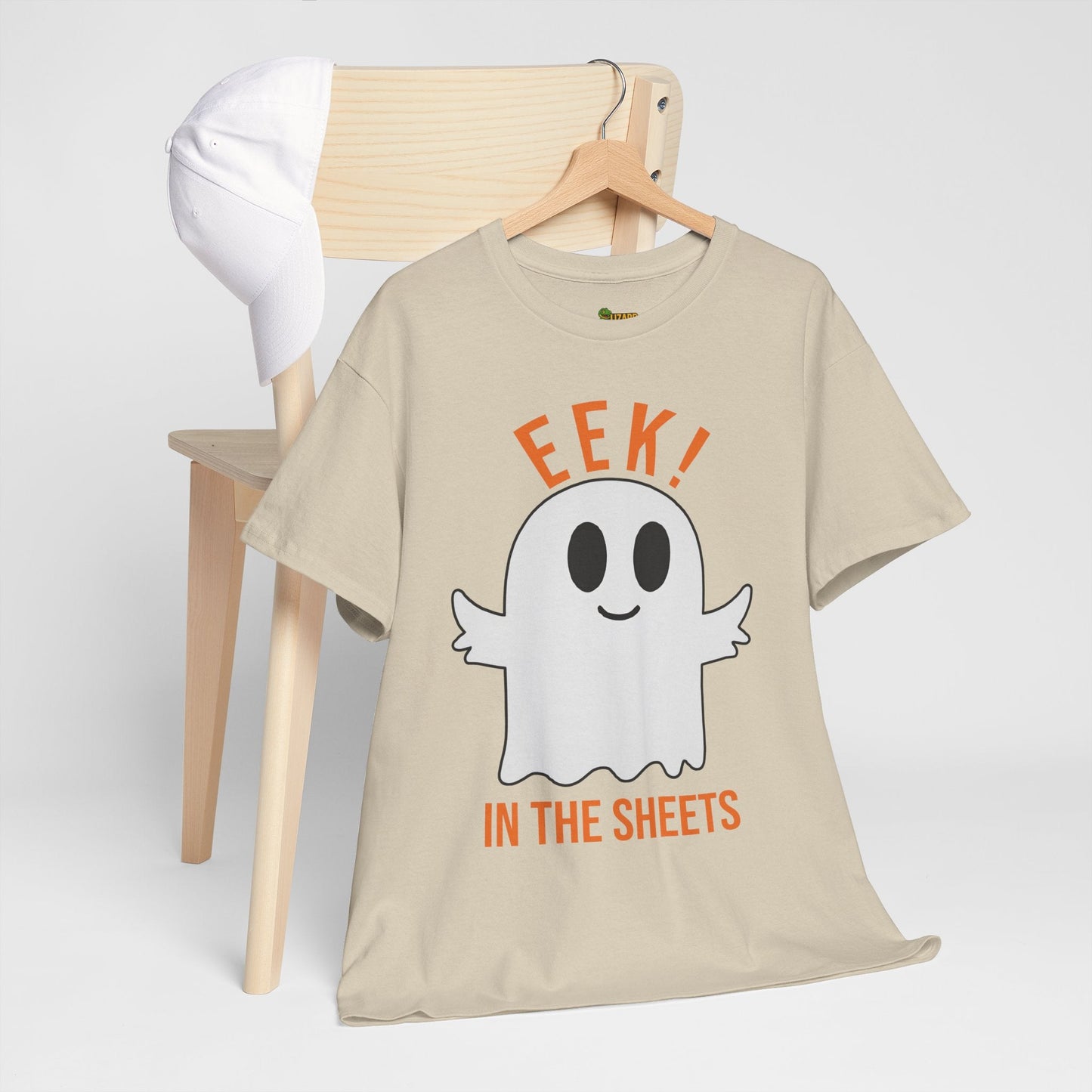 Eek in the Sheets Ghost Tee – Cute Halloween Pun – Dark Chocolate T-Shirt for casual wear gift (15 view)