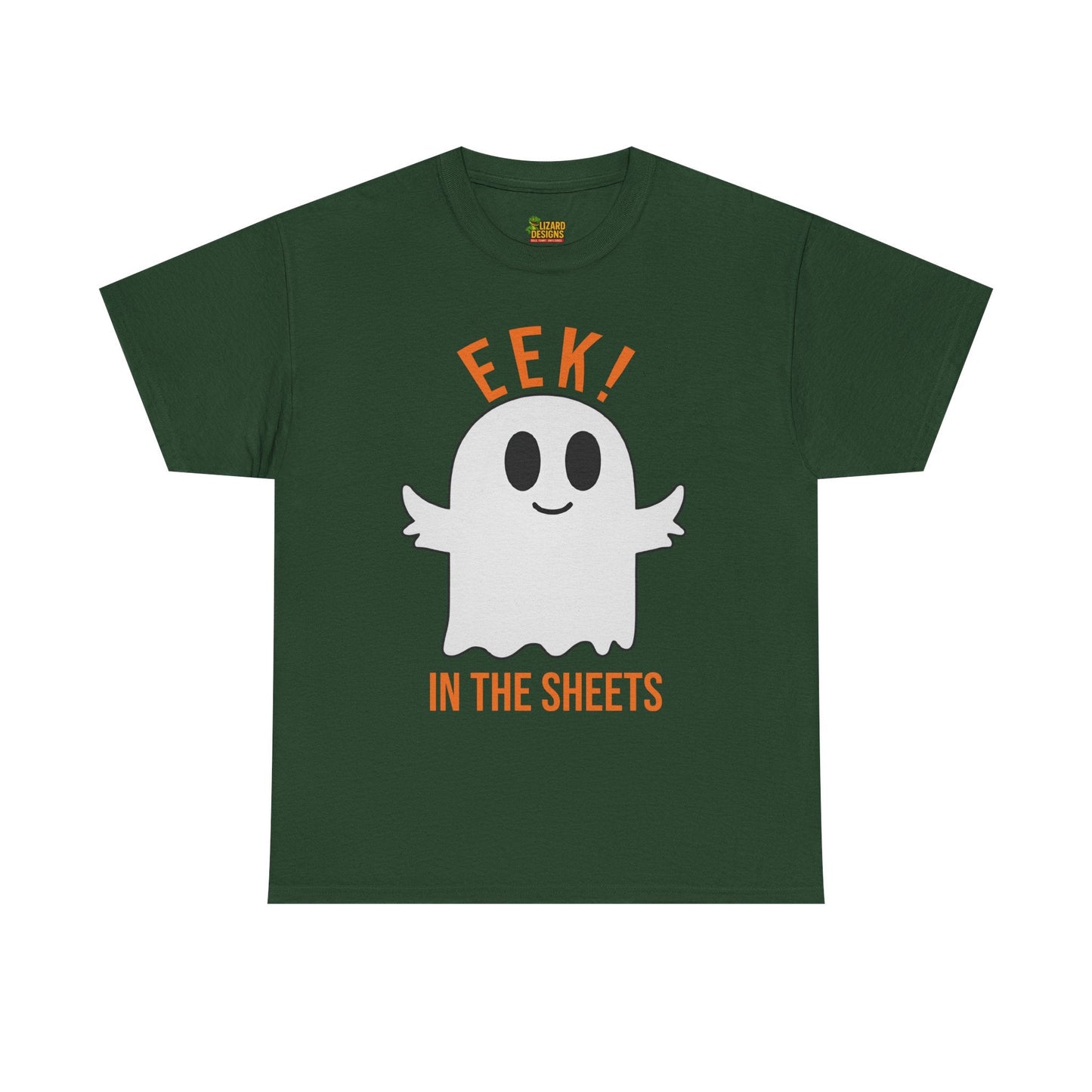 Eek in the Sheets Ghost Tee – Cute Halloween Pun – Forest Green T-Shirt for casual wear gift (37 view)