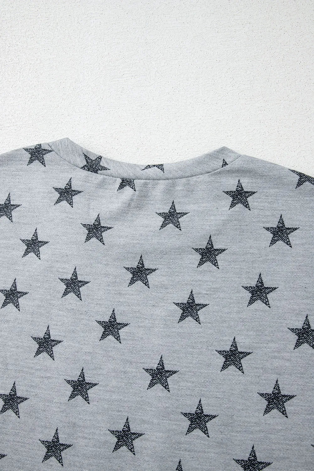 Star Print Tiered Ruffled Sleeve Crew Neck T Shirt – Gray by Simply Love