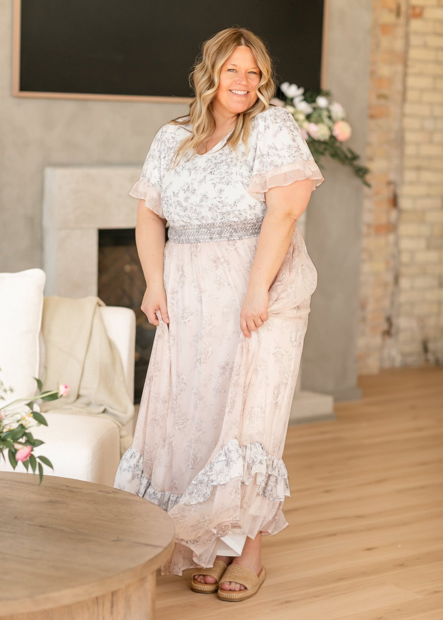 Estelle Floral Maxi Dress – Pink Floral IC Dresses for glow - up collection (8 view)