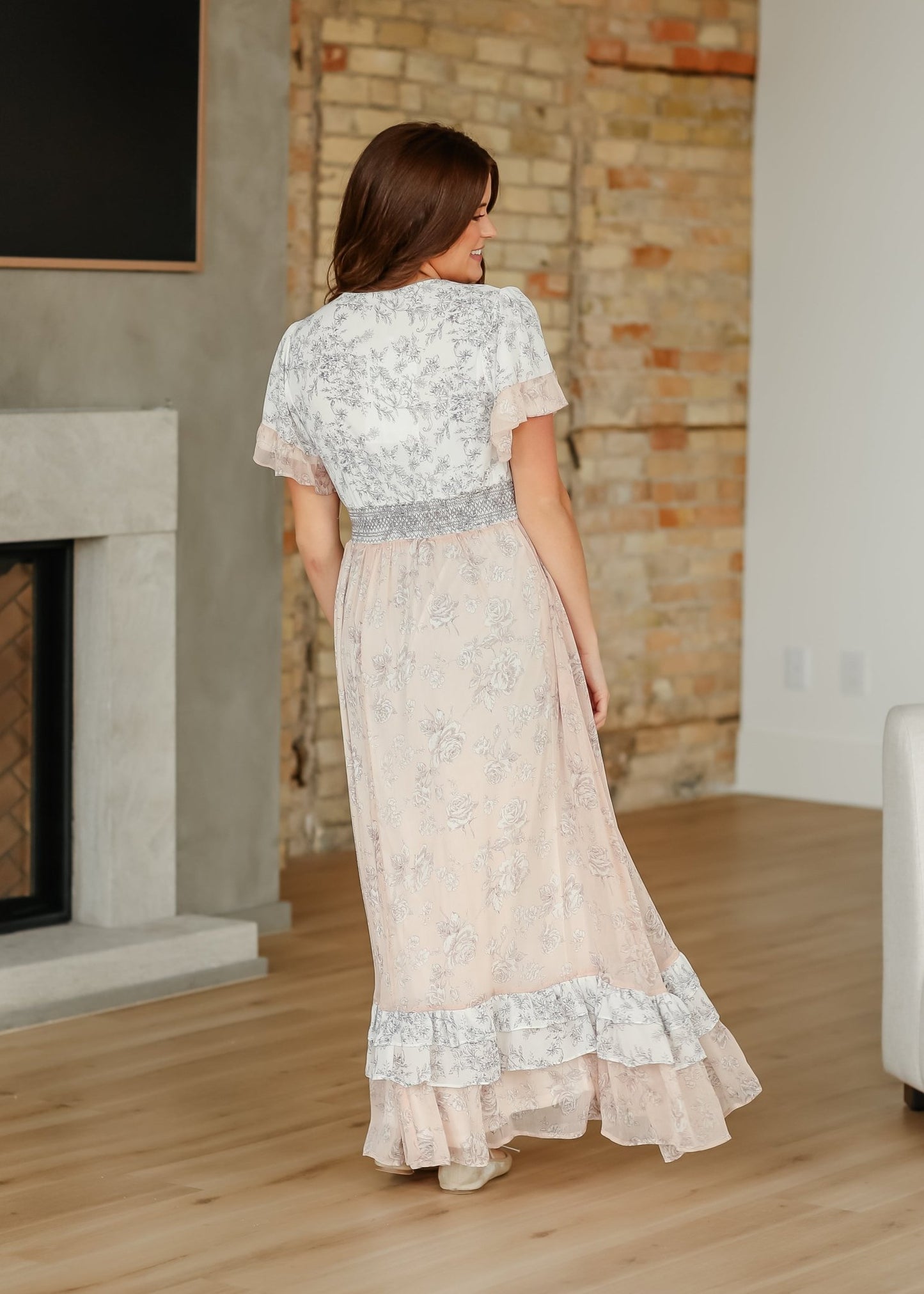 Estelle Floral Maxi Dress – Pink Floral IC Dresses for glow - up collection (3 view)