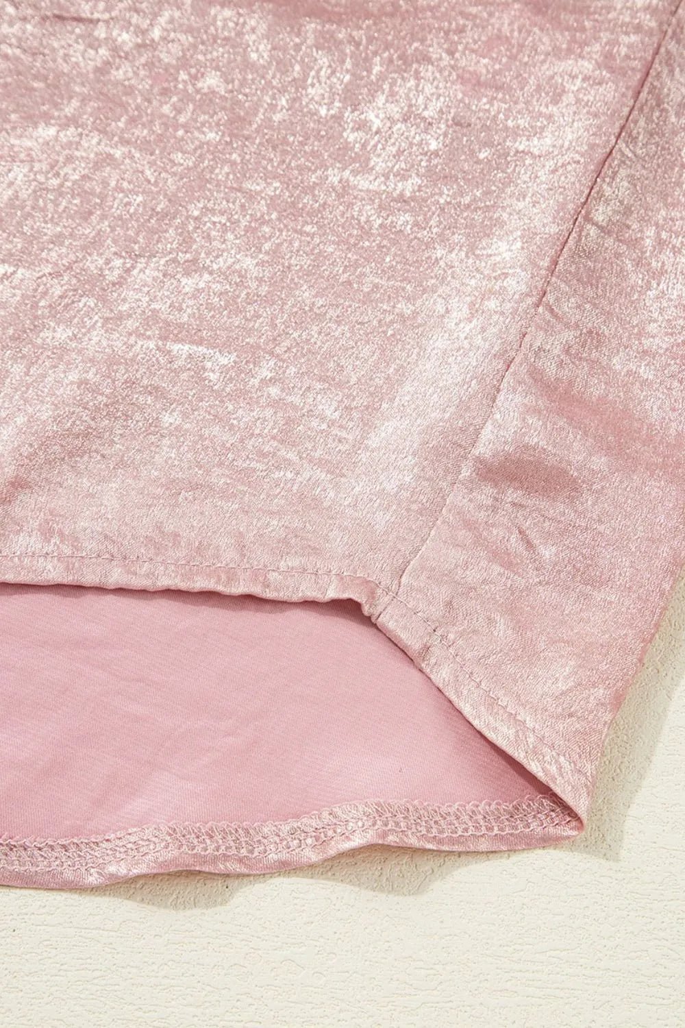 Button Down Short Sleeve Shirt – Pale Blush for Shopify Collective (9 view)