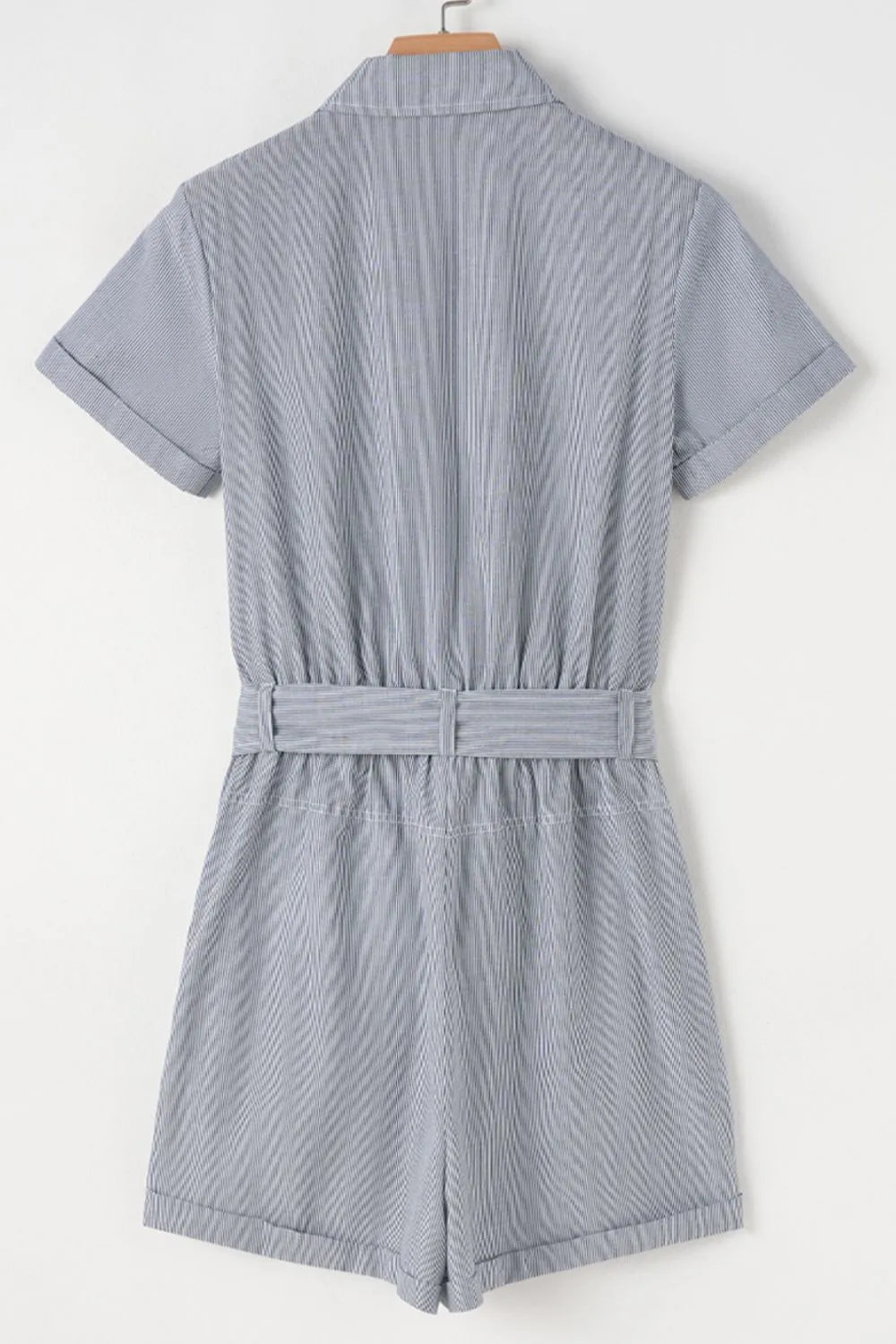 Stripe Chest Pockets Tie Waist Romper – Stripe for Shopify Collective (6 view)