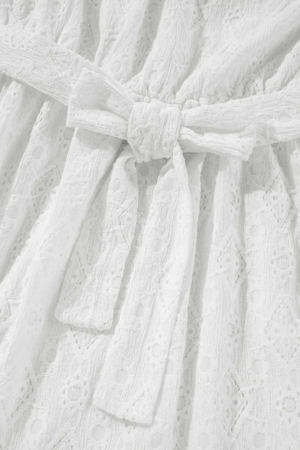 Lace Sleeveless Tied Waist Mini Dress – White for Shopify Collective (14 view)