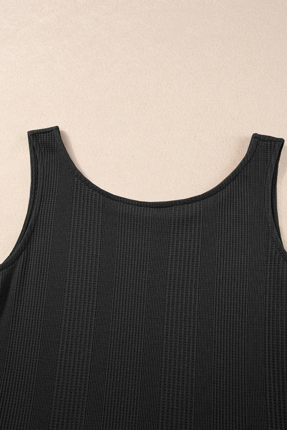 Color Ribbed Ruffle Tank Top and Pants Set – Black for Shopify Collective (19 view)